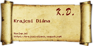 Krajcsi Diána névjegykártya